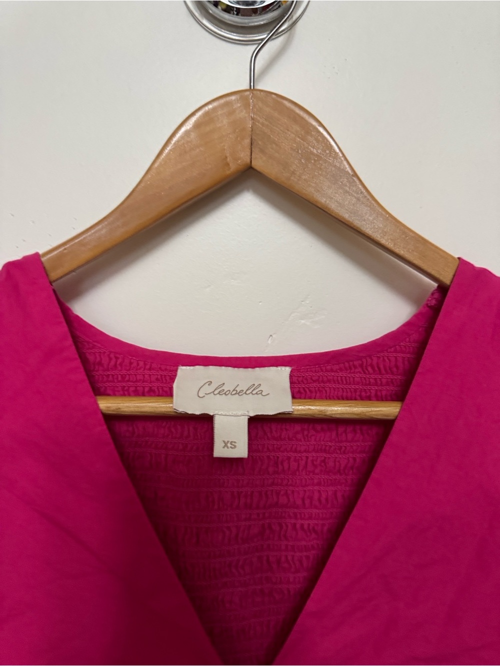 Cleobella V-Neck Top in Fuchsia Pink